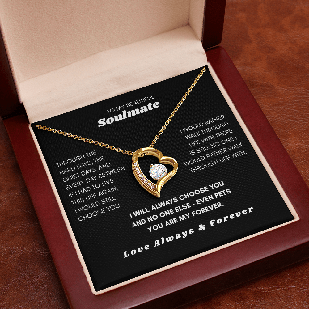 To My Soulmate — I'd Choose You Over Everyone (Even Pets) Heart Necklace Gift