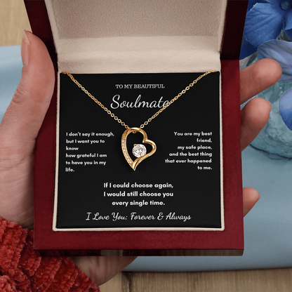 To My Soulmate - My Safe Place Heart Necklace
