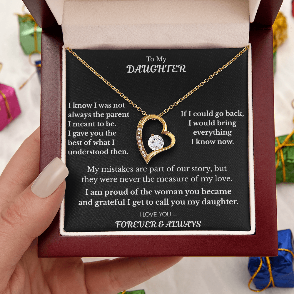 To My Daughter — What I Know Now Heart Necklace