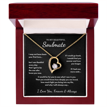 To My Soulmate - If I Had One Last Wish Heart Necklace