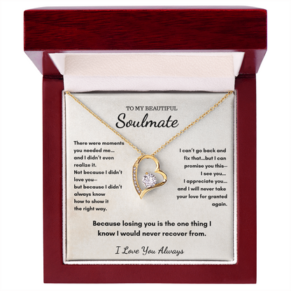 To My Soulmate – I'll Always Choose You Heart Necklace