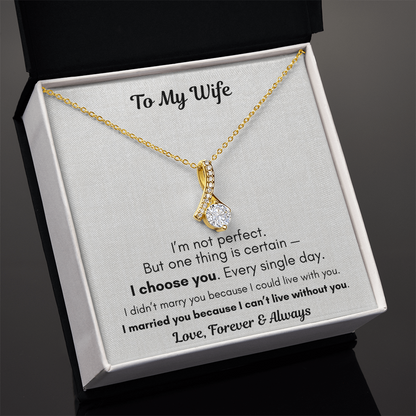 To My Wife Love Knot Necklace – Unbreakable Bond Gift From Husband