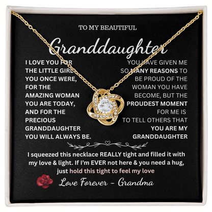 TO MY BEAUTIFUL Granddaughter Love Knot Necklace