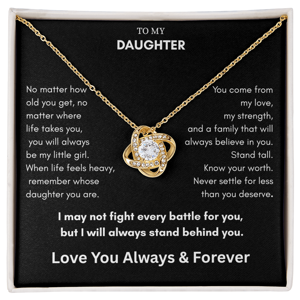 To My Daughter – Always My Little Girl Love Knot Necklace Gift