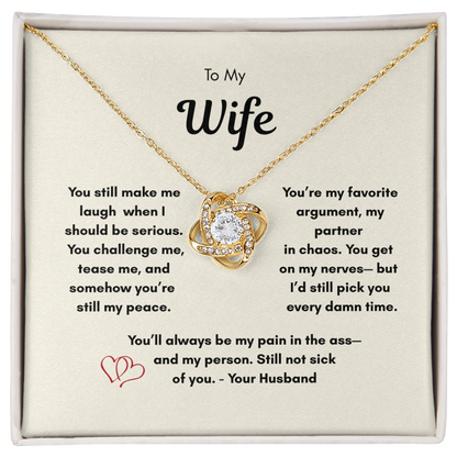 Still My Person Love Knot Necklace Gift for Wife