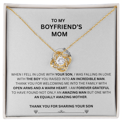 To My Boyfriend's Mom Love Knot Necklace