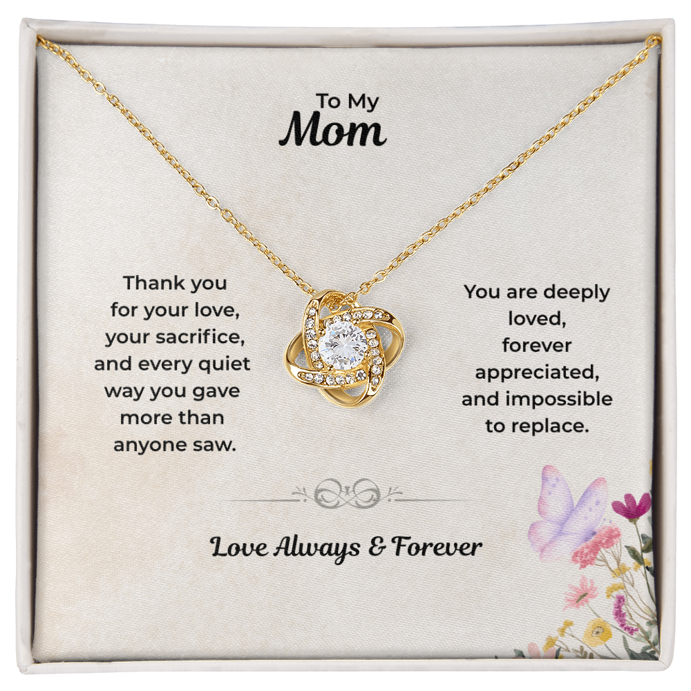 To My Mom – Meaningful Love Knot Necklace