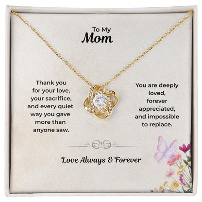 To My Mom – Meaningful Love Knot Necklace