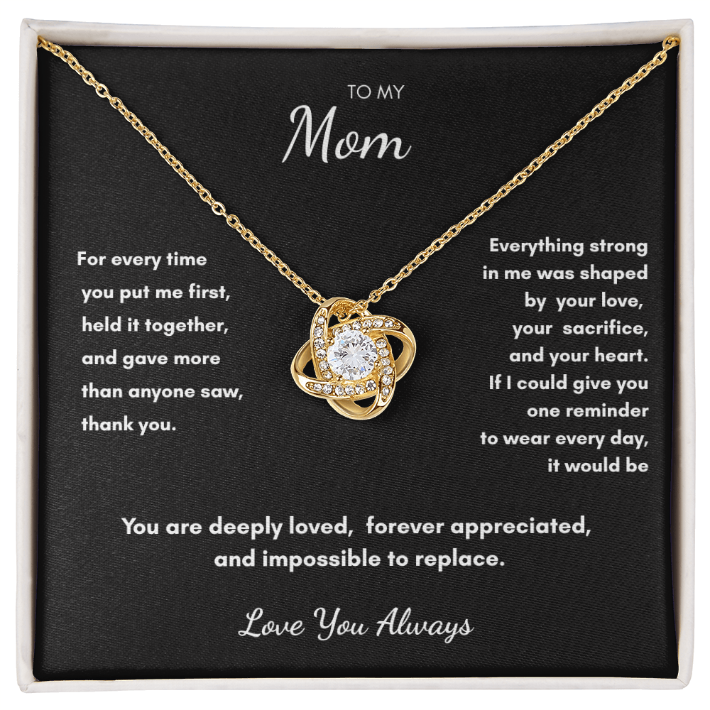 To My Mom – Luxury Gratitude Love Knot Necklace
