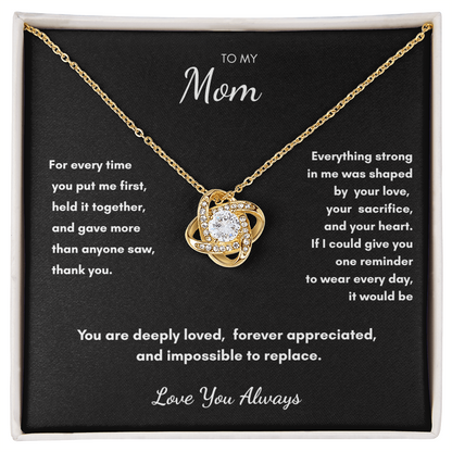 To My Mom – Luxury Gratitude Love Knot Necklace