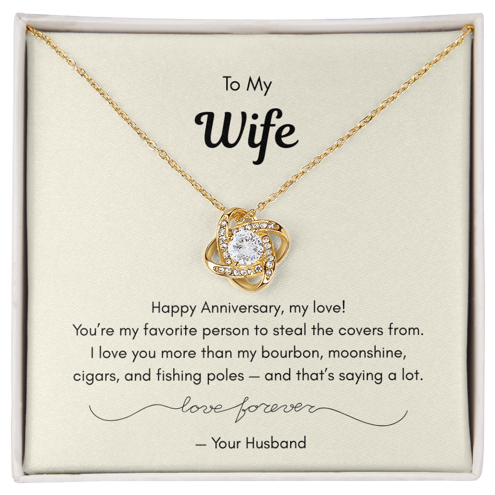 To My Wife – “More Than Bourbon” Love Knot Necklace