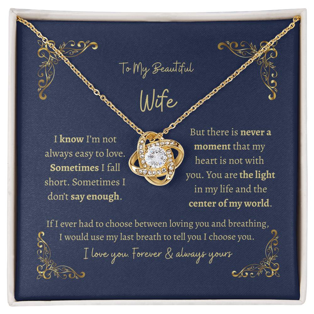 Beautiful Wife Always Stunning Love Knot Necklace