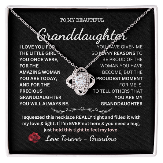 TO MY BEAUTIFUL Granddaughter Love Knot Necklace