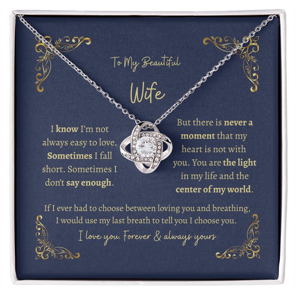 Beautiful Wife Always Stunning Love Knot Necklace