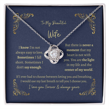 Beautiful Wife Always Stunning Love Knot Necklace