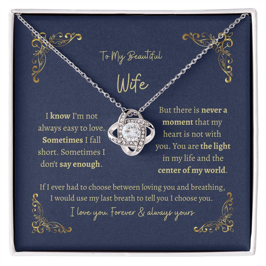 Beautiful Wife Always Stunning Love Knot Necklace