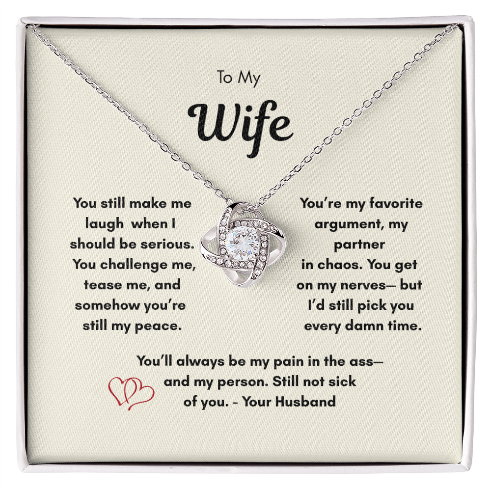 Still My Person Love Knot Necklace Gift for Wife
