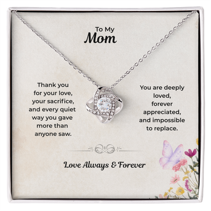 To My Mom – Meaningful Love Knot Necklace