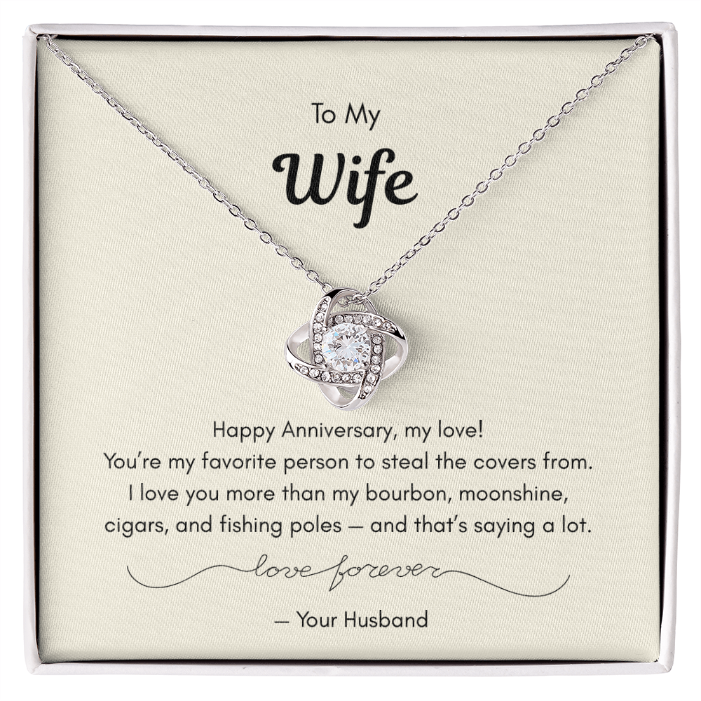 To My Wife – “More Than Bourbon” Love Knot Necklace