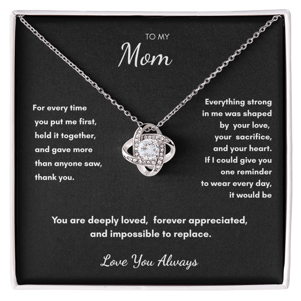 To My Mom – Luxury Gratitude Love Knot Necklace