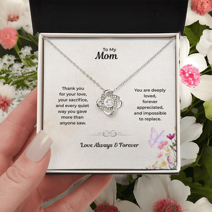 To My Mom – Meaningful Love Knot Necklace