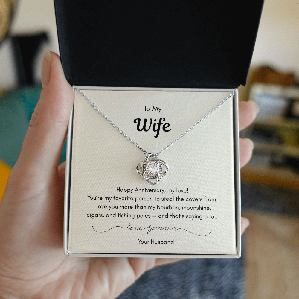 To My Wife – “More Than Bourbon” Love Knot Necklace