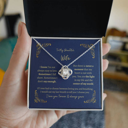 Beautiful Wife Always Stunning Love Knot Necklace