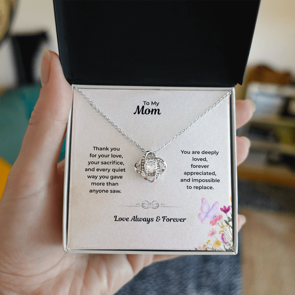 To My Mom – Meaningful Love Knot Necklace
