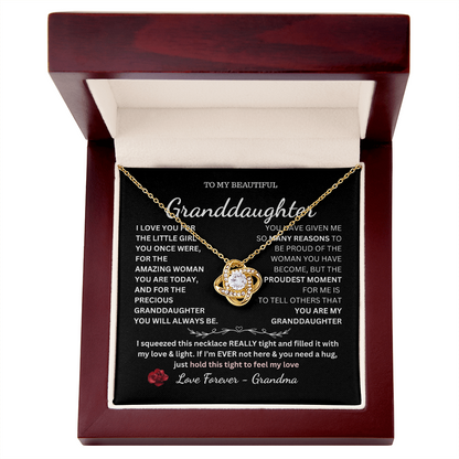 TO MY BEAUTIFUL Granddaughter Love Knot Necklace