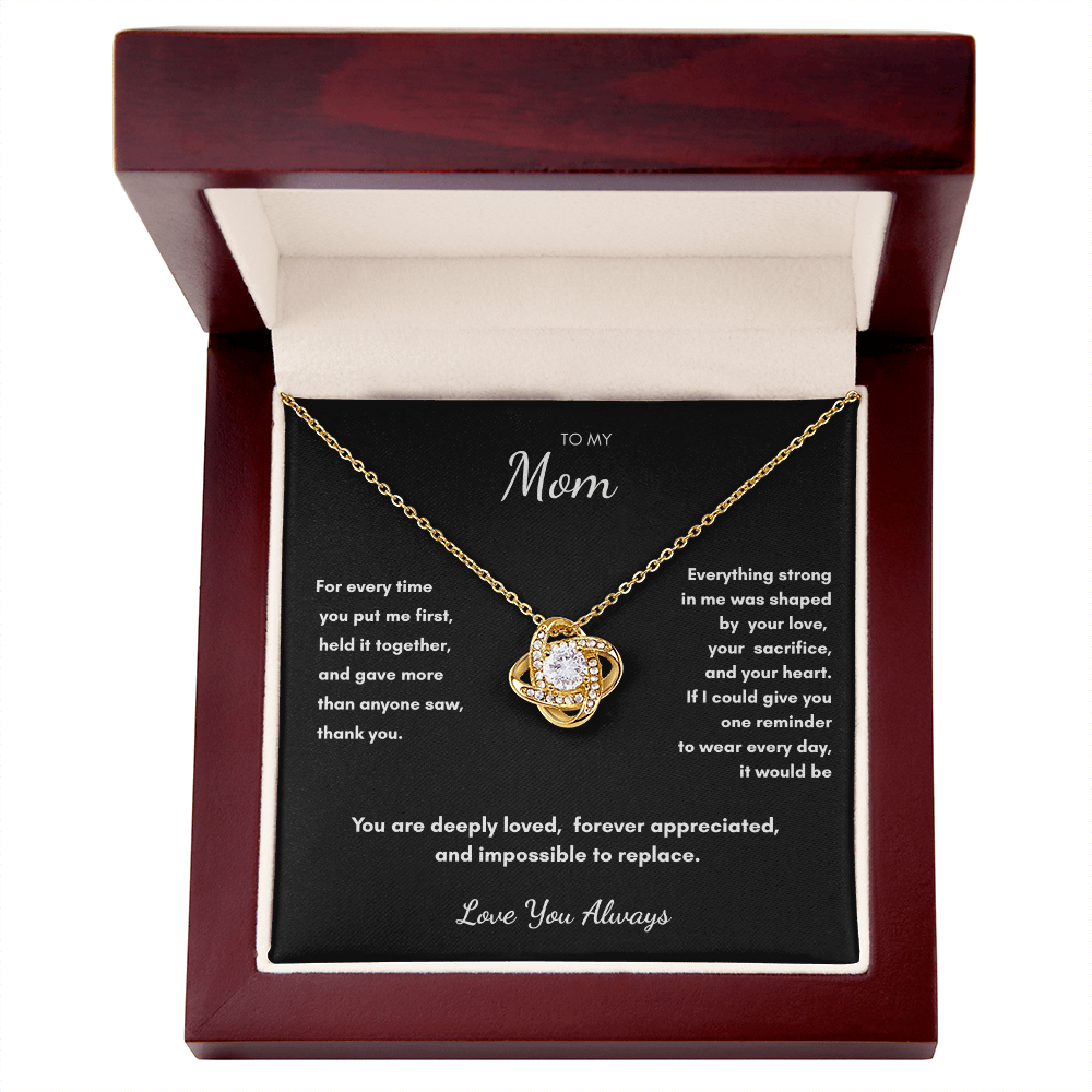 To My Mom – Luxury Gratitude Love Knot Necklace