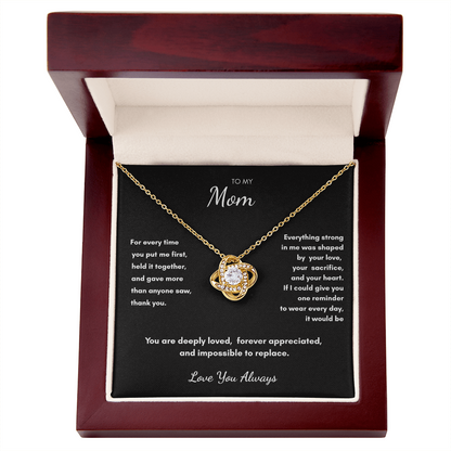 To My Mom – Luxury Gratitude Love Knot Necklace