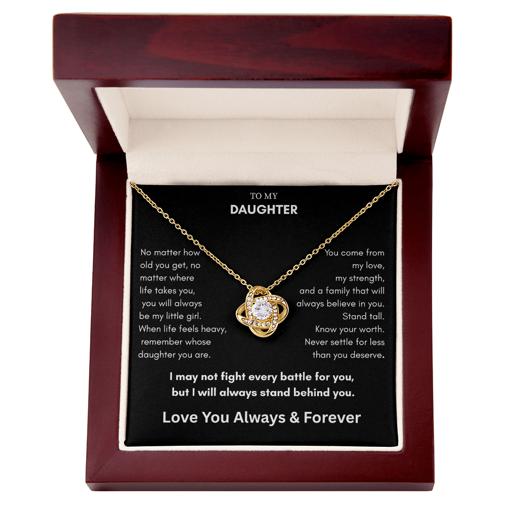 To My Daughter – Always My Little Girl Love Knot Necklace Gift