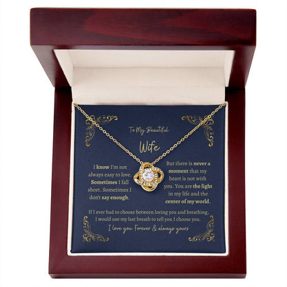 Beautiful Wife Always Stunning Love Knot Necklace