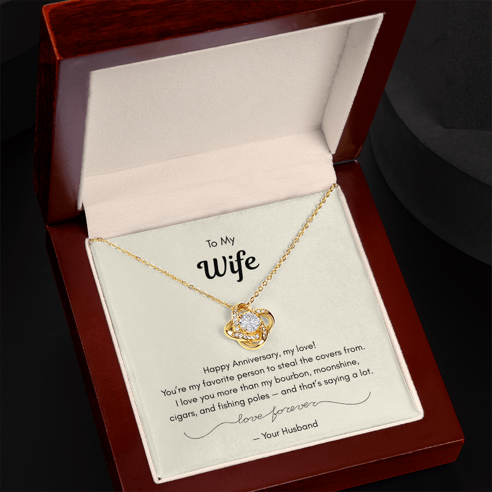 To My Wife – “More Than Bourbon” Love Knot Necklace