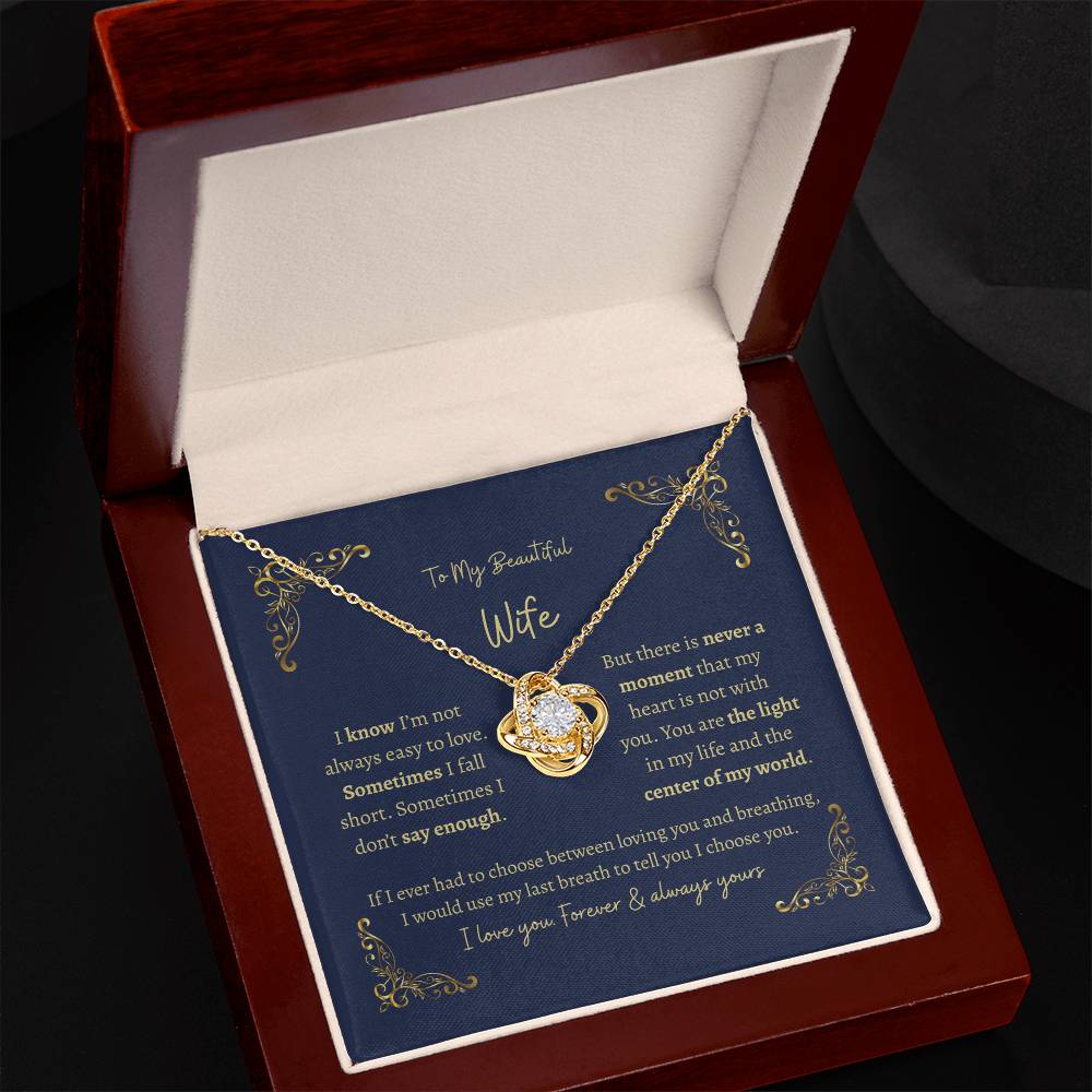 Beautiful Wife Always Stunning Love Knot Necklace