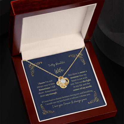 Beautiful Wife Always Stunning Love Knot Necklace