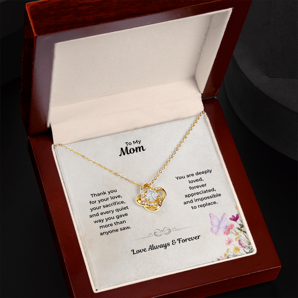 To My Mom – Meaningful Love Knot Necklace