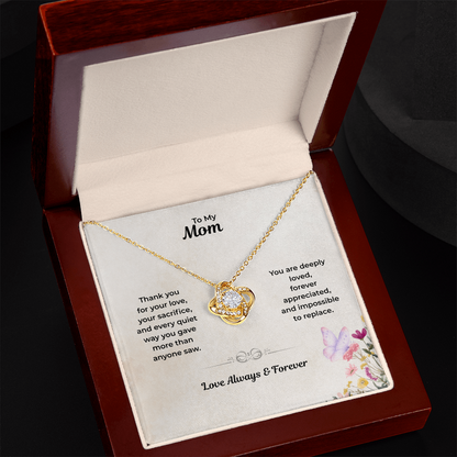 To My Mom – Meaningful Love Knot Necklace