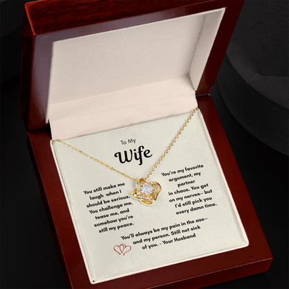 Still My Person Love Knot Necklace Gift for Wife
