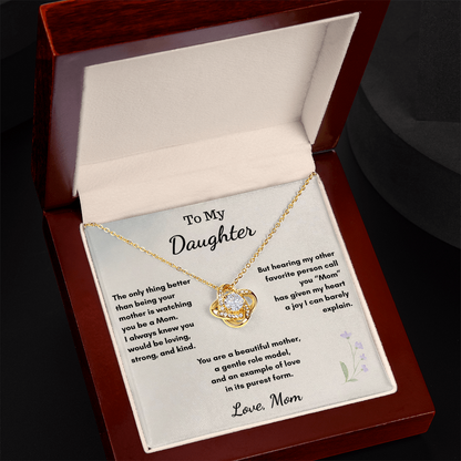 To My Daughter Becoming a Mom — Love Knot Necklace Gift From Mom