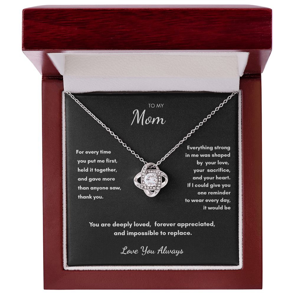 To My Mom – Luxury Gratitude Love Knot Necklace