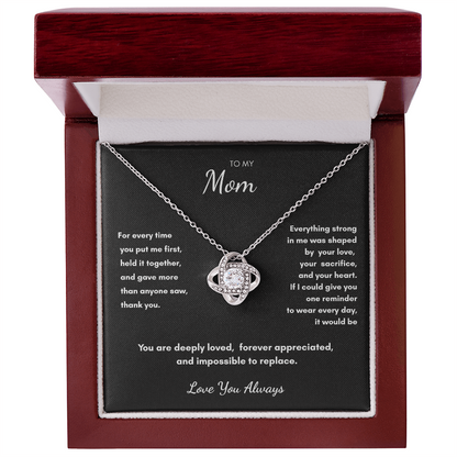 To My Mom – Luxury Gratitude Love Knot Necklace