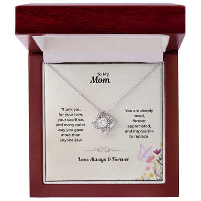 To My Mom – Meaningful Love Knot Necklace