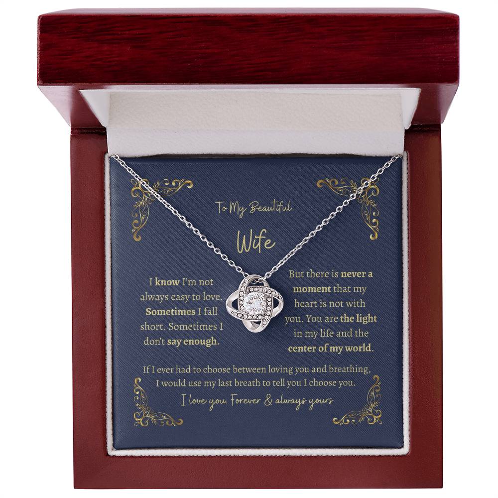 Beautiful Wife Always Stunning Love Knot Necklace