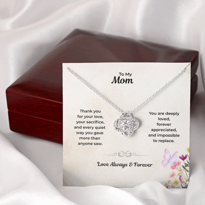 To My Mom – Meaningful Love Knot Necklace