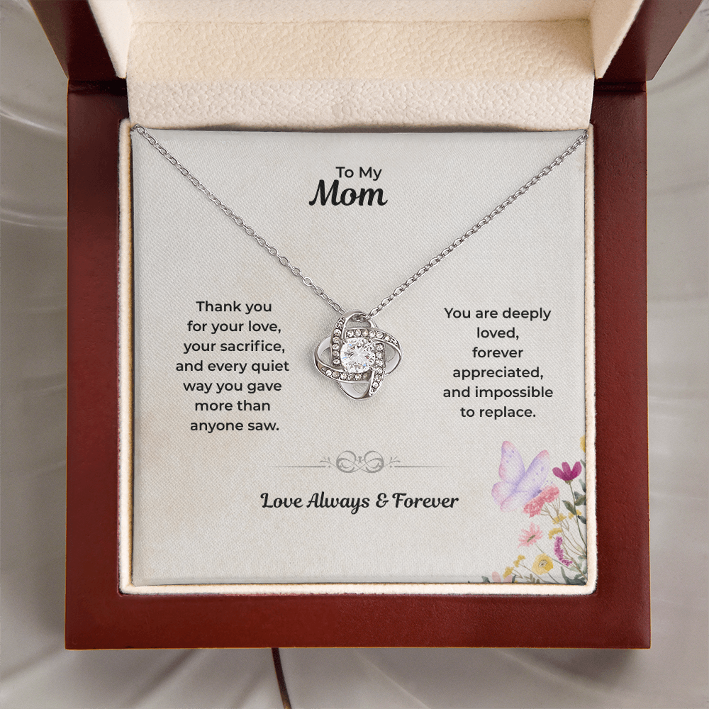 To My Mom – Meaningful Love Knot Necklace