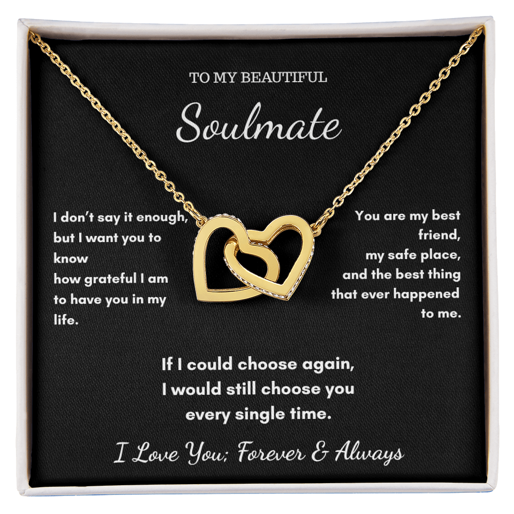 To My Soulmate Necklace - Our Hearts Pendant Gift
