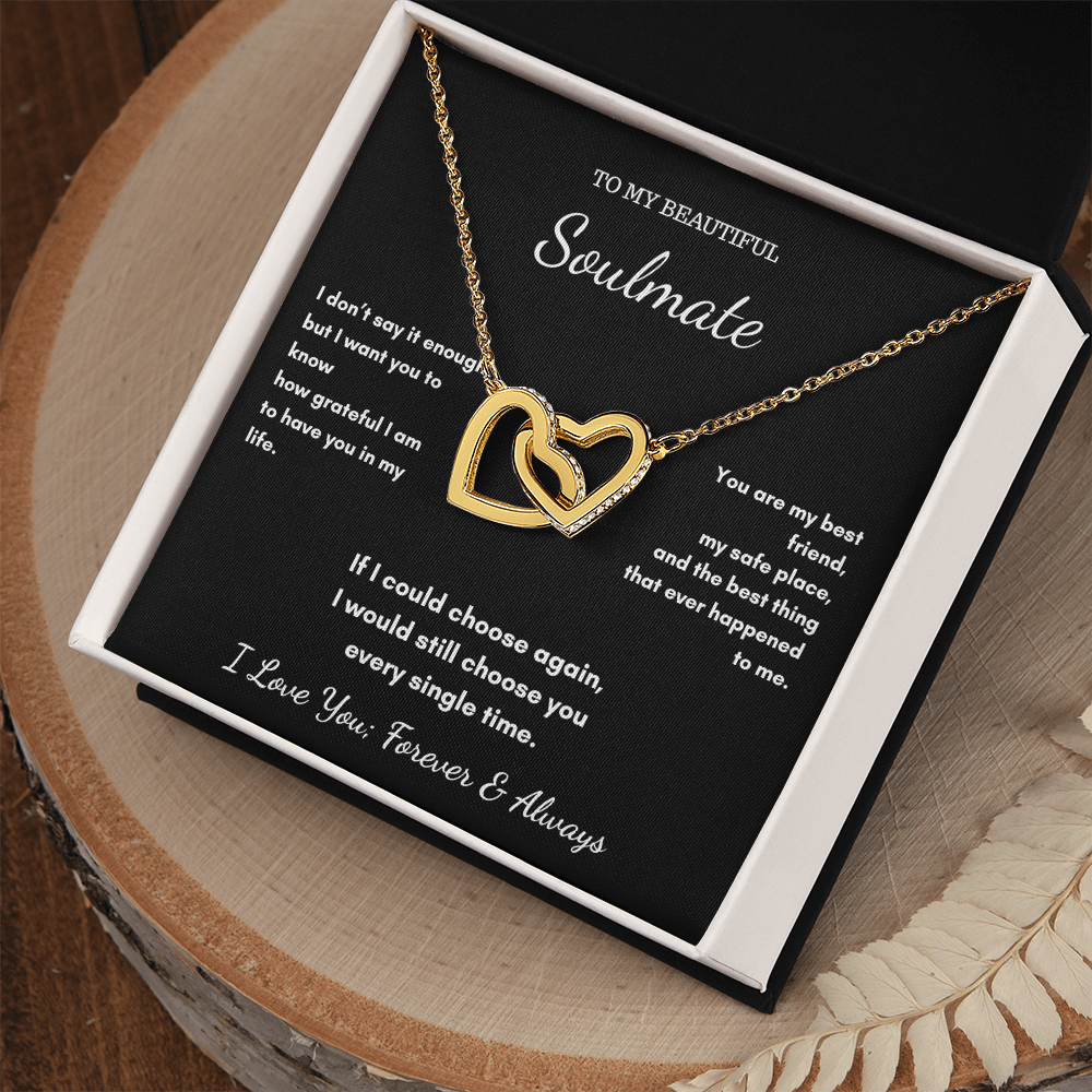 To My Soulmate Necklace - Our Hearts Pendant Gift