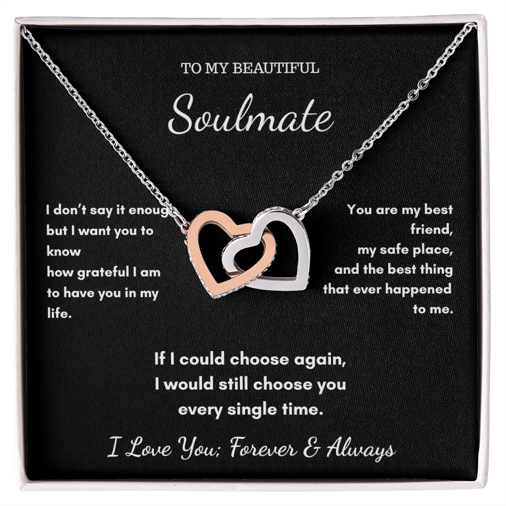To My Soulmate Necklace - Our Hearts Pendant Gift