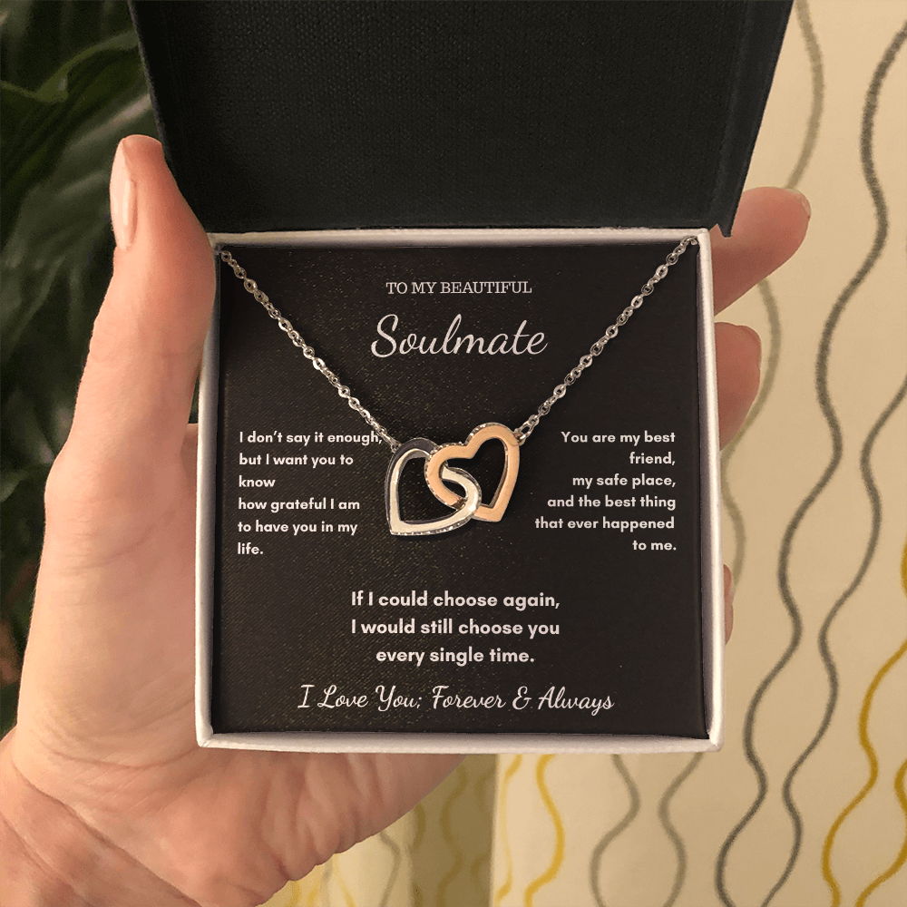 To My Soulmate Necklace - Our Hearts Pendant Gift
